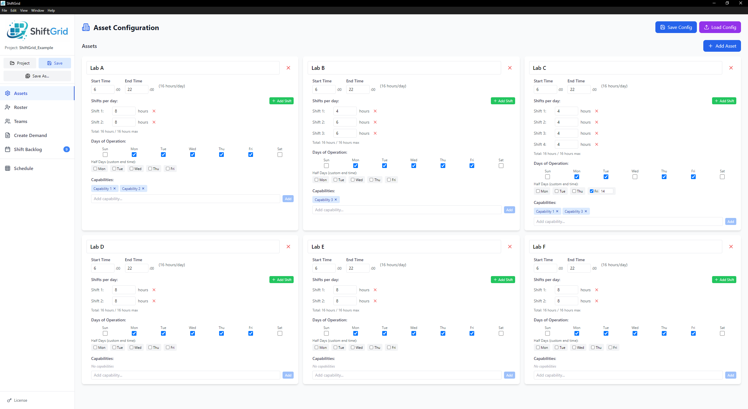 Assets page screenshot